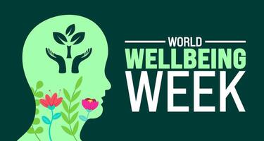 June is World WellBeing Week background template. Holiday concept. use to background, banner, placard, card, and poster design template. vector