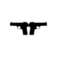 Silhouette Pistol or Handgun Gun Pistol for Art Illustration, Logo, Pictogram, Website or Graphic Design Element vector