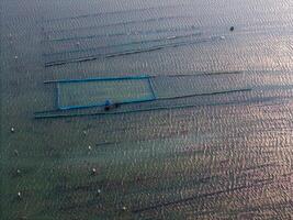 Aerial view of O Loan lagoon in sunset, Phu Yen province, Vietnam photo