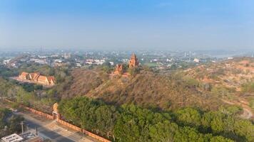 Aerial view of Cham towers, Po Klong Garai, Ninh Thuan province, Vietnam. photo