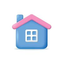 3d House icon. Real estate element. vector