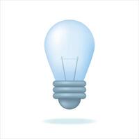 3d ligero bulbo icono. luz lámpara para hogar interior. vector