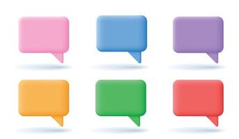 3d Chat, Speech or speak bubbles. Chatting box, message and tallking cloud. vector