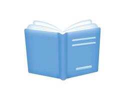 Realistic 3d open book icon isolated on white background. Education element. vector