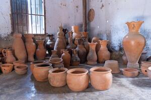 A village ceramic Bau Truc, Phan Rang city, Vietnam, clay pots traditional handicraft. photo