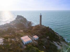 Aerial view of Ke Ga beach at Mui Ne, Phan Thiet, Binh Thuan, Vietnam. Ke Ga Cape or lighthouse is the most favourite destination for visitors. photo