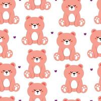 seamless pattern cartoon bears. cute animal wallpaper illustration for gift wrap paper vector