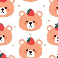 seamless pattern cartoon bears. cute animal wallpaper illustration for gift wrap paper vector