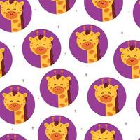 sin costura modelo dibujos animados jirafa. linda animal fondo de pantalla para textil, regalo envolver papel vector