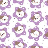 seamless pattern cartoon cats. cute animal wallpaper illustration for gift wrap paper vector