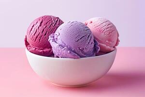 Ice cream scoops bowl photo