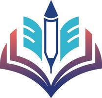 creativo abierto libro antorcha logo símbolo icono diseño ilustración vector