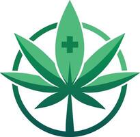 Cannabis for medical logo. Marijuana icon. Weed and Hemp Symbol vector