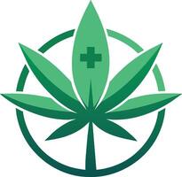 canabis para médico logo. marijuana icono. hierba y cáñamo símbolo vector