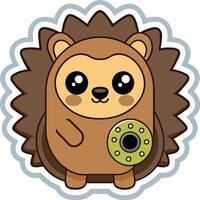 cute hedgehog mascot vector