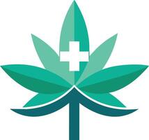 canabis para médico logo. marijuana icono. hierba y cáñamo símbolo vector