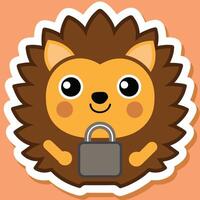 cute hedgehog mascot vector