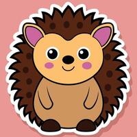 cute hedgehog mascot vector