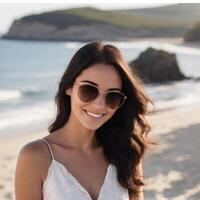 woman on the beach summer sunshine photo