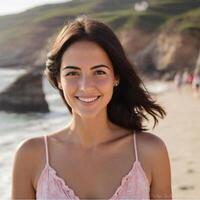 woman on the beach summer sunshine photo