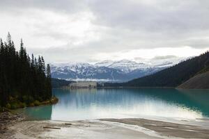 Lake Louise on a cold fall day. photo