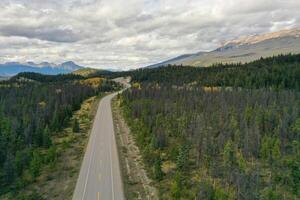 Aerial view of the Icedield Park way in autumn. photo