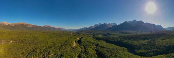 Panoramic aerial view of the Athabasca River photo