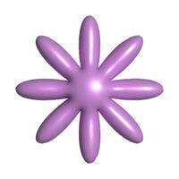 3d bubble shape flower, Y2K style. vector