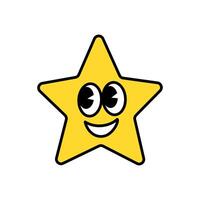Groovy star character illustration. vector