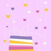 Present, gift box colorful background vector