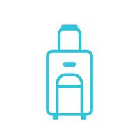 viaje bolso icono. aislado en blanco antecedentes. desde azul icono colocar. vector