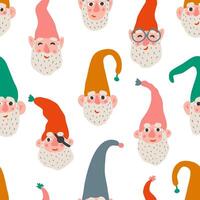 Seamless pattern with gnomes. Scandinavian style. vector