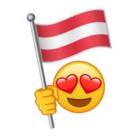 Emoji with Austria flag Large size of yellow emoji smile vector