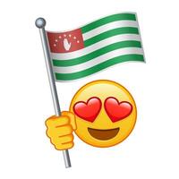 Emoji with Abkhazia flag Large size of yellow emoji smile vector