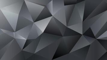 Black grey abstract background. Geometric monochrome mosaic composed of triangles. Dark polygons wallpaper. Gradient. Shadow vector