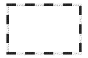 sencillo marco compuesto de negro y blanco juguete bloques negro y blanco ladrillo bandera. resumen antecedentes vector