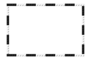 Simple frame composed of black and white toy blocks. Black and white brick banner. Abstract background vector