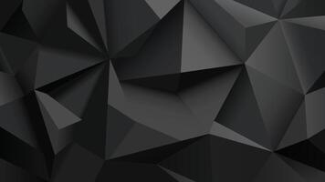 Black grey abstract background. Geometric monochrome mosaic composed of triangles. Dark polygons wallpaper. Gradient. Shadow vector