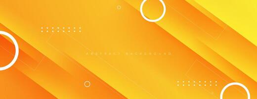 amarillo naranja degradado geométrico antecedentes con líneas y circulo formas para bandera, web, fondo de pantalla, póster, etc. vector