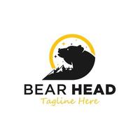 mountain bear illustration logo vector