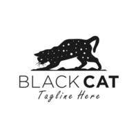 negro gato ilustración logo vector