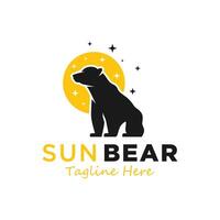 sun bear illustration logo vector