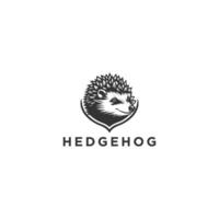 Cute hedgehog logo design in format. vector