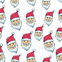 cute santa head in seamless pattern vector