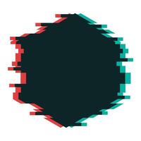 Glitching Hexagon Frame vector