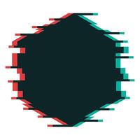 Glitching Hexagon Frame vector