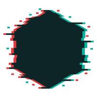 Glitching Hexagon Frame vector