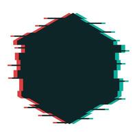 Glitching Hexagon Frame vector