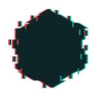Glitching Hexagon Frame vector