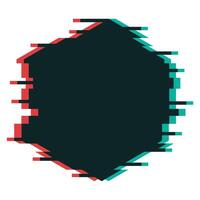 Glitching Hexagon Frame vector